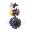 ISO9001 pneumatic stainless steel wafer butterfly valve rubber sealing flanged triple eccentric butterfly valve